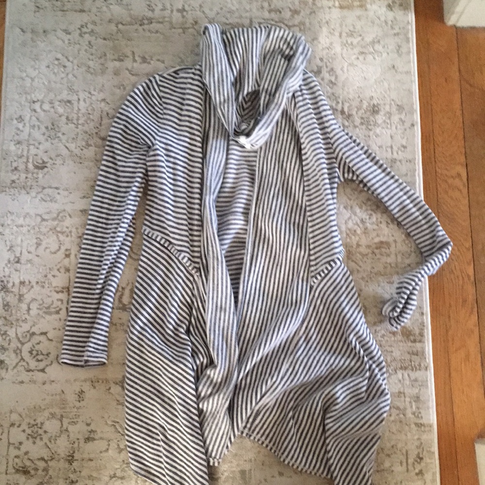 Nautical stripe long cardigan